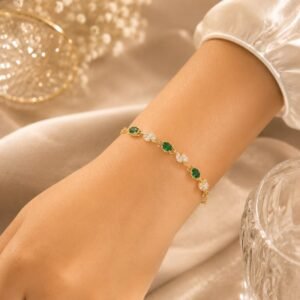 Emerald Vine Link Bracelet