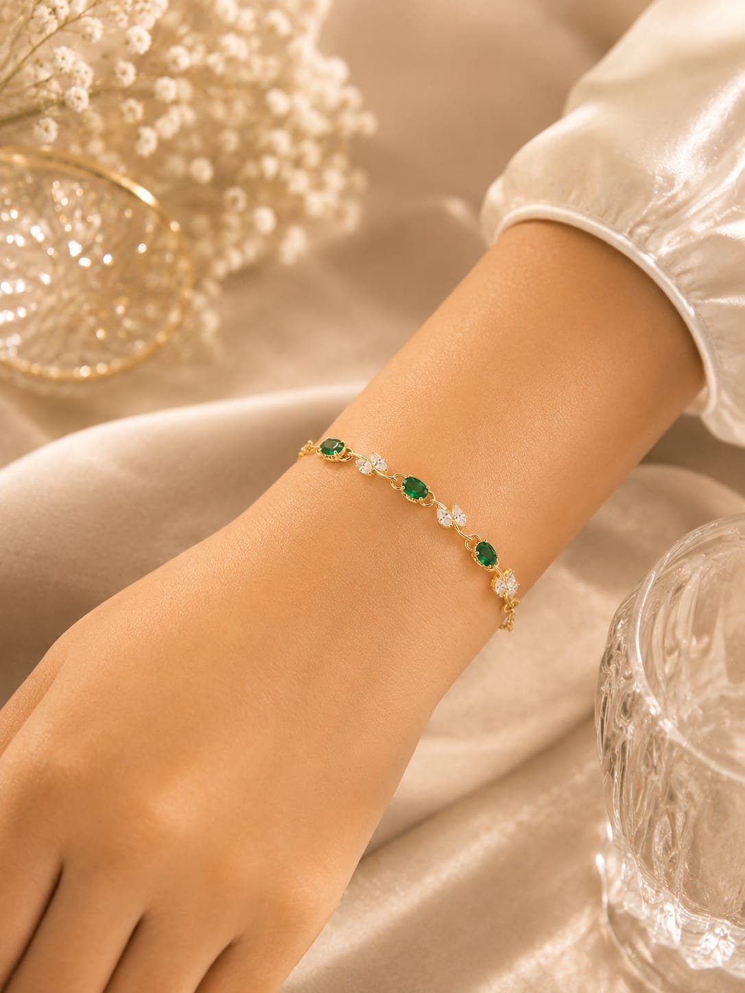 Emerald Vine Link Bracelet
