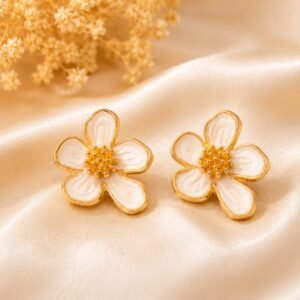 Ivory Bloom Floral Earrings